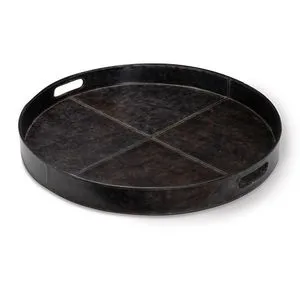 Product Image 1 for Derby Round Leather Tray from Regina Andrew Design