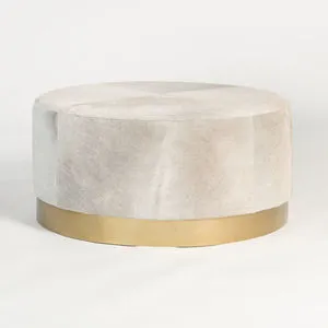 Product Image 1 for Jordan Frosted Hide Leather Ottoman from Alder & Tweed