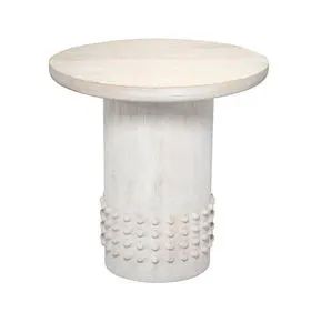 Product Image 1 for Studded White Washed Wood Side Table from Jamie Young