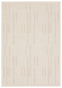 Product Image 1 for Quantum Indoor / Outdoor Striped Cream / Beige Rug 18" x 18" from Jaipur 