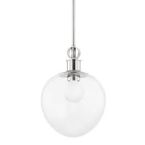 Product Image 1 for Anna Small Silver Oval Glass Pendant Light from Mitzi