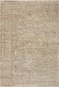 Traditional Sonnet 9'3" x 13' moss and natural toned rug with intricate faded pattern