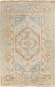Product Image 1 for Anadolu Hand-Knotted Ice Blue / Dusty Coral Rug - 10' x 14' from Surya