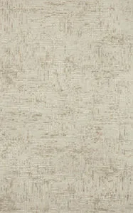Tallulah Natural / Sage Rug with abstract linear design in soft neutral tones and high-low textured yarns