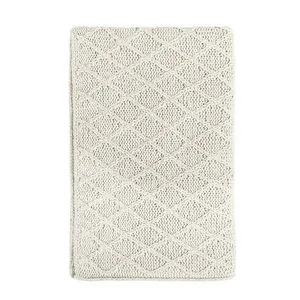 Product Image 1 for Porter 100% Cotton 50"x70" Throw Blanket, Ivory from Classic Home Furnishings