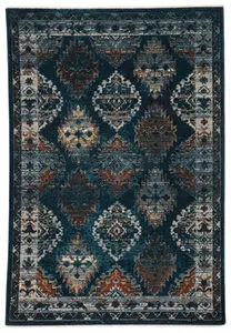 Product Image 9 for Lia Medallion Blue/ Rust Rug from Jaipur 