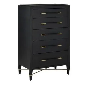 Product Image 1 for Verona Black Five-Drawer Chest from Currey & Company