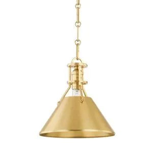 Product Image 1 for Metal No. 2 1-Light Small Aged Brass Pendant from Hudson Valley