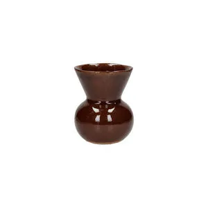 Product Image 1 for Poppy Vase Earthenware Brown Dia 3.9" from BIDKHome