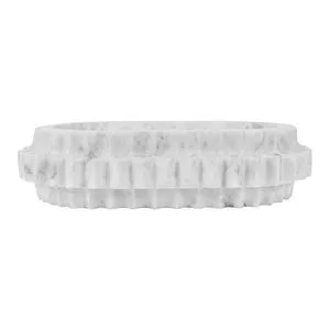 Product Image 1 for Oval Marble Tray With Carved Edges from Worlds Away