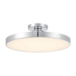 Thayer LED ceiling light shown from a low front angle emphasizing slim profile and illumination