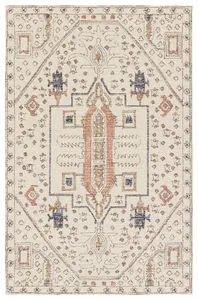 Product Image 1 for Dahir Handmade Medallion Ivory / Gray Rug 18" x 18" from Jaipur 