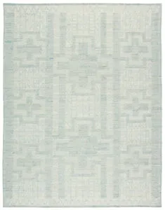 Product Image 6 for Cirus Hand-Knotted Geometric Light Blue/ Ivory Rug from Jaipur 