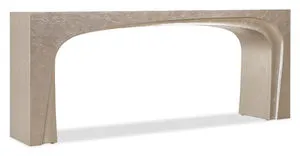 Westwood Console Table with Venetian Dawn silver-leaf finish and sculptured arch-like minimalist design