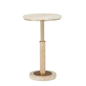 Product Image 1 for Miles Travertine Accent Table from Currey & Company
