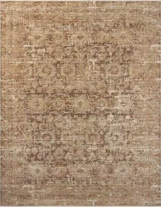 Heritage Bark Multi traditional rug in beige and brown with vintage-inspired distressed motifs and variable pile texture.