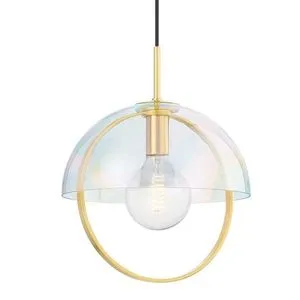 Product Image 1 for Meriah Large Iridescent Glass Shade Pendant Light from Mitzi