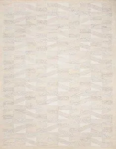 Evelina Natural Rug with neutral geometric pattern in soft beige and cream hues, hand-woven texture