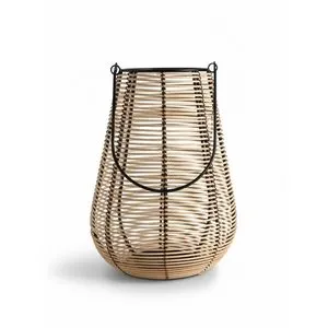 Product Image 1 for Natural Lantern Iron & Bamboo Dia 9.5" from BIDKHome