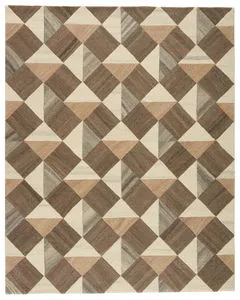 Product Image 6 for Verde Home by Paris Handmade Geometric Brown/ Cream Rug from Jaipur 
