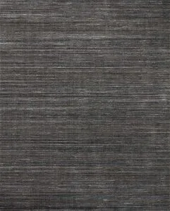 Jamie Graphite / Charcoal Rug with subtle abrash colors in a hand-loomed flatweave texture blending jute and polyester fibers