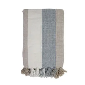 Product Image 1 for Montecito Oversized Throw Blanket - Ocean / Natural from Pom Pom at Home