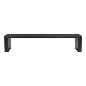 Black Post dining bench with rounded posts on four corners and a simple elongated seat in a sleek design