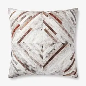 Product Image 1 for Grey / Multi Woven Chenille Printed Faux Hide Poly Filled Floor Pillow from Loloi