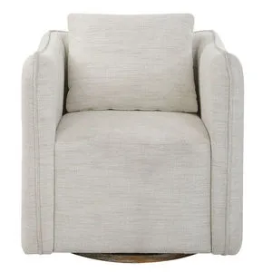 Product Image 1 for Corben White Linen Swivel Chair from Uttermost