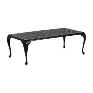 Provance Ancient Earth Aluminum Coffee Table with lattice top and curved legs in black finish