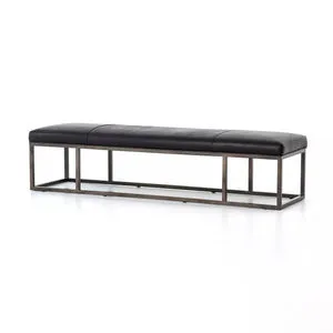 Product Image 8 for Beaumont Leather Bench - Rider Black from Four Hands
