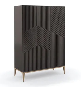 Product Image 1 for Black Wood Modern Out Of Line Armoire from Caracole