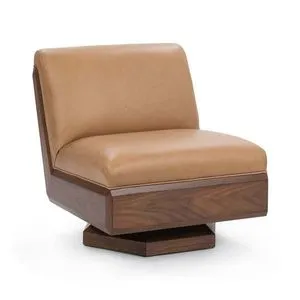 Product Image 1 for Myla Top Grain Leather Swivel Accent Chair from Classic Home
