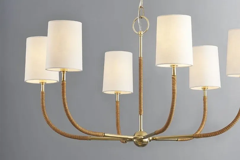 Rattan-Wrapped Lighting | Hudson Valley, Troy Lighting | Scout & Nimble | Interior Design Trends 2023