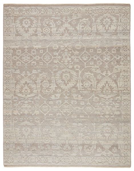 Product Image 1 for Ayres Hand-Knotted Floral Taupe/ Gray Rug from Jaipur 
