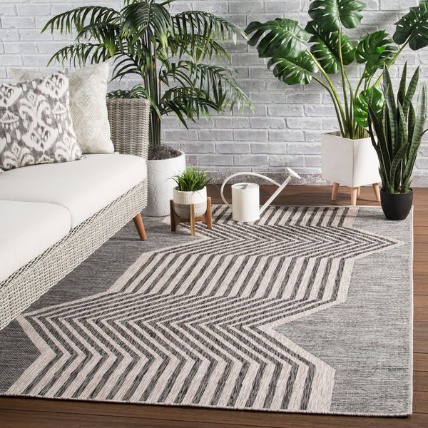 Product Image 1 for Minya Indoor/ Outdoor Geometric Gray Rug By Nikki Chu from Jaipur 