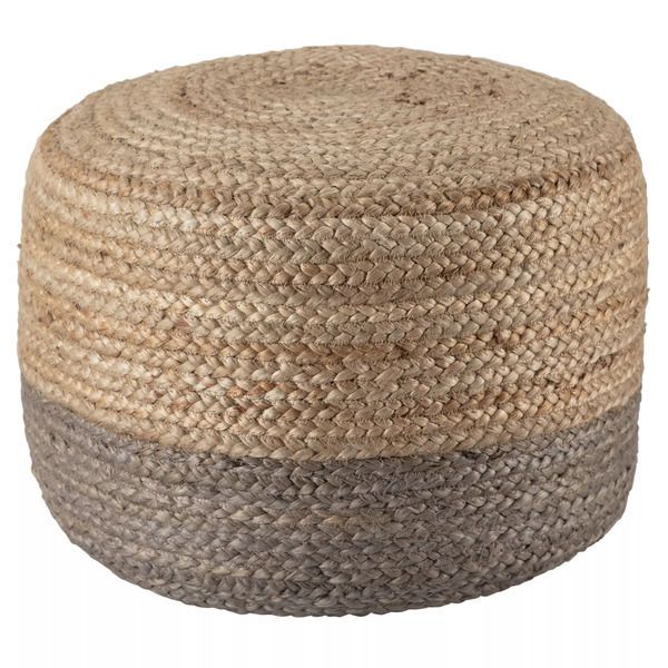 Oliana Ombre Taupe/ Beige Cylinder Pouf image 1