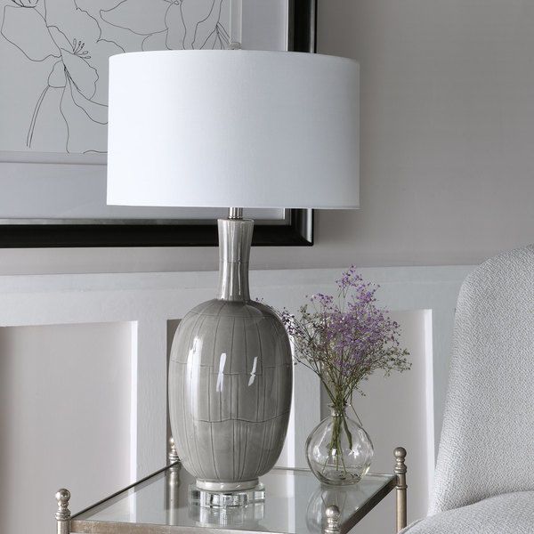 Product Image 2 for Uttermost Leanna Gray Crackle Table Lamp from Uttermost
