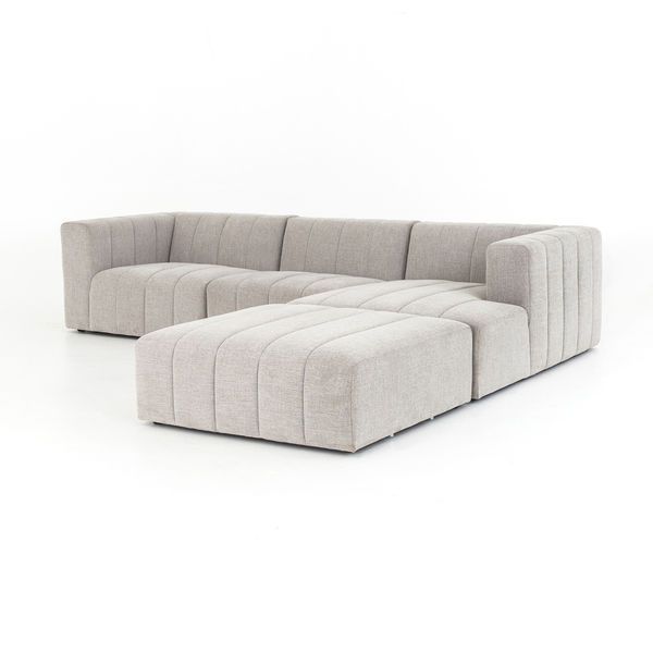 Langham Channeled 3 Pc Sectional W/ Ottoman image 1