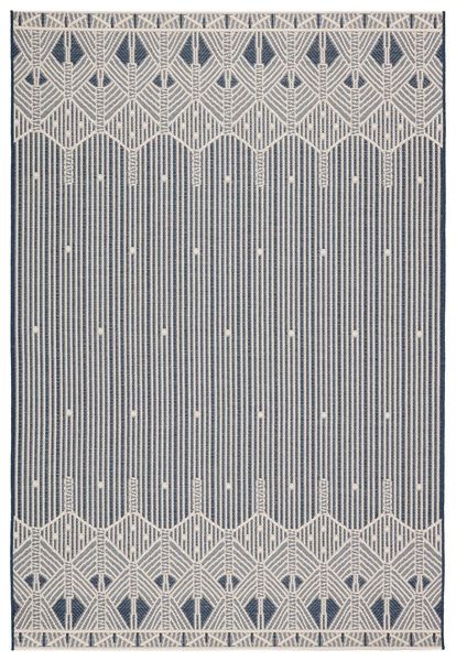 Product Image 3 for Belvidere Indoor / Outdoor Geometric Dark Blue / Cream Area Rug from Jaipur 
