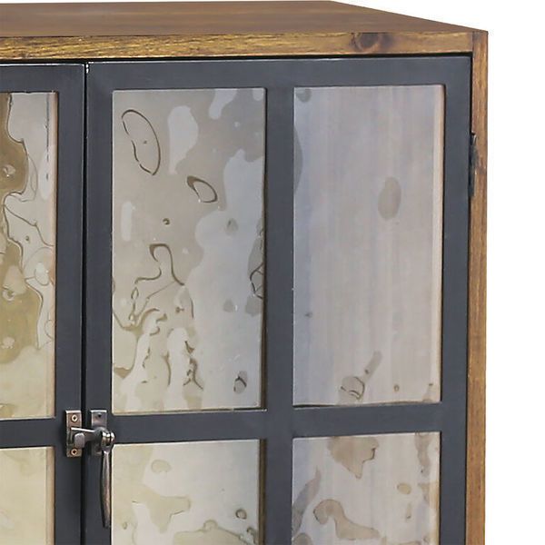 Product Image 1 for Modern America 4 Door Cabinet In Timber And Metal With Hand Poured Glass from Elk Home