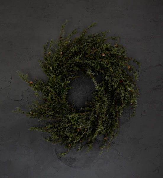 Oversized Faux Hemlock Wreath with Pinecones, 55" image 1