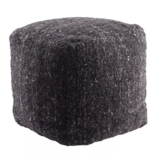 Product Image 1 for Sherwood Solid Black/ Ivory Cube Pouf from Jaipur 
