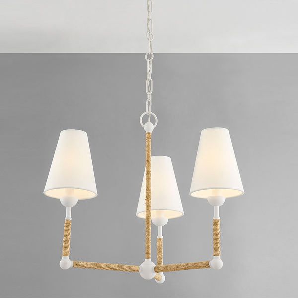 Product Image 6 for Mariana 3-Light Modern Coastal Rope-Wrapped Chandelier from Mitzi