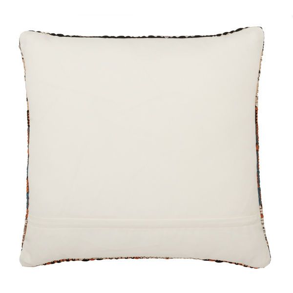 Zyan Indoor/ Outdoor Orange/ Blue Trellis Pillow image 2