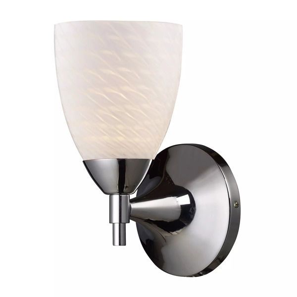 Product Image 1 for Celina 1 Light Sconce In Polished Chrome With White Swirl Glass  from Elk Lighting
