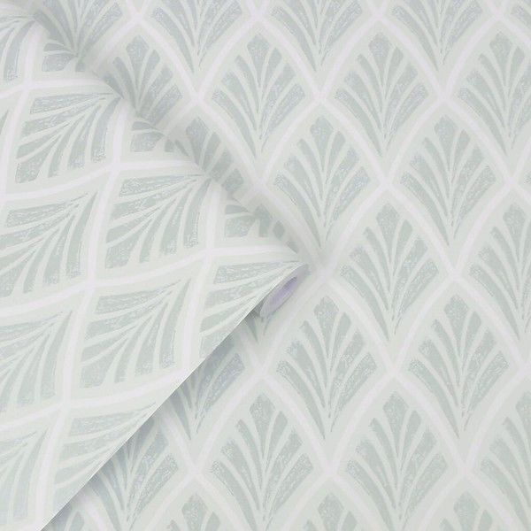 Product Image 1 for Laura Ashley Florin Duck-Egg Art Deco Wallpaper from Graham & Brown