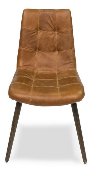 Product Image 1 for Harned Leather Side Chair, Dark from Sarreid Ltd.