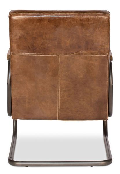 Product Image 3 for Beverly Hills Chair - Cuba Brown Leather from Sarreid Ltd.