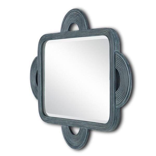 Product Image 2 for Santos Navy Rattan Rectangular Mirror from Currey & Company